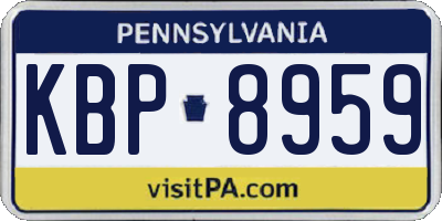 PA license plate KBP8959
