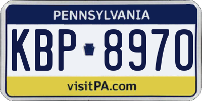 PA license plate KBP8970