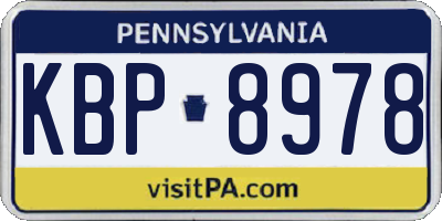 PA license plate KBP8978