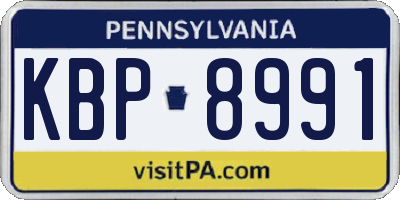 PA license plate KBP8991