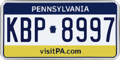 PA license plate KBP8997