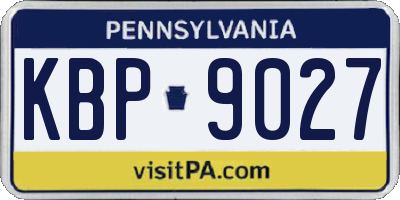 PA license plate KBP9027