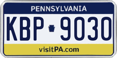 PA license plate KBP9030