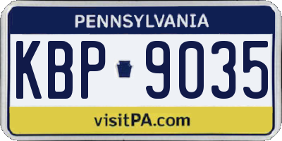 PA license plate KBP9035