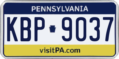 PA license plate KBP9037
