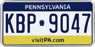 PA license plate KBP9047