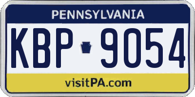 PA license plate KBP9054