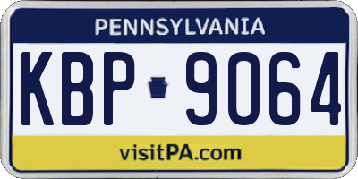 PA license plate KBP9064