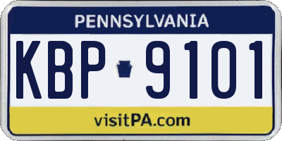 PA license plate KBP9101