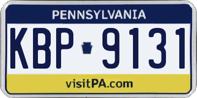 PA license plate KBP9131