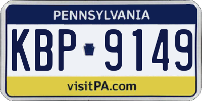 PA license plate KBP9149