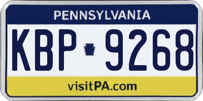PA license plate KBP9268
