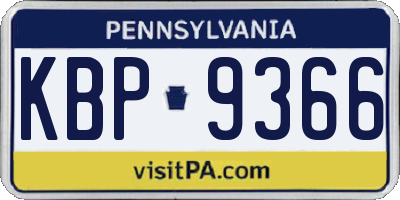 PA license plate KBP9366