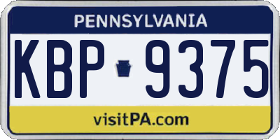 PA license plate KBP9375