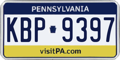 PA license plate KBP9397