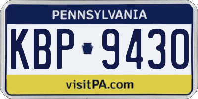 PA license plate KBP9430