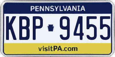 PA license plate KBP9455