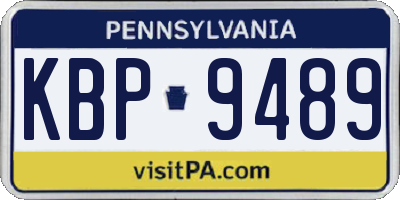 PA license plate KBP9489