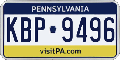 PA license plate KBP9496