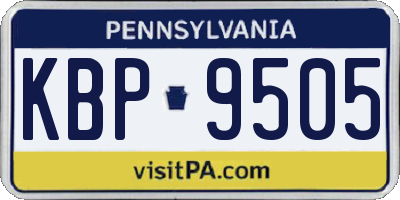 PA license plate KBP9505