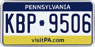 PA license plate KBP9506