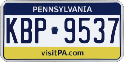 PA license plate KBP9537