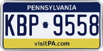 PA license plate KBP9558