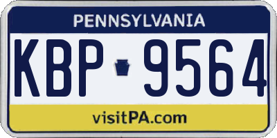PA license plate KBP9564