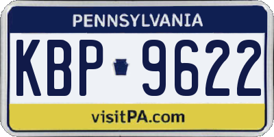 PA license plate KBP9622