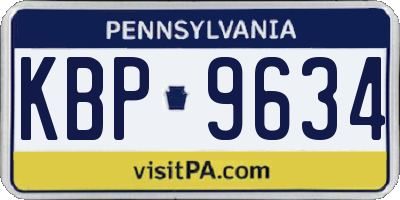 PA license plate KBP9634
