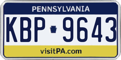 PA license plate KBP9643
