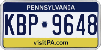 PA license plate KBP9648