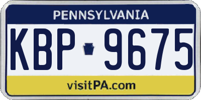 PA license plate KBP9675