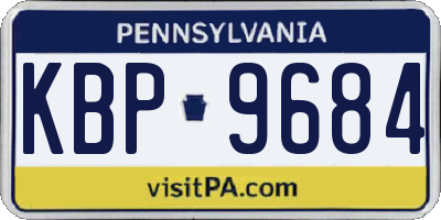 PA license plate KBP9684