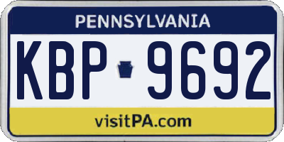 PA license plate KBP9692