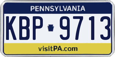 PA license plate KBP9713