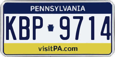 PA license plate KBP9714