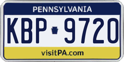 PA license plate KBP9720