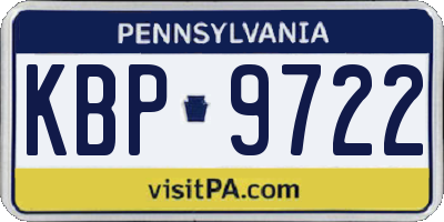 PA license plate KBP9722