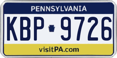 PA license plate KBP9726