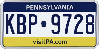 PA license plate KBP9728