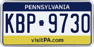 PA license plate KBP9730