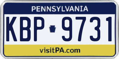 PA license plate KBP9731