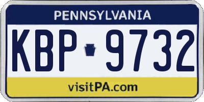 PA license plate KBP9732