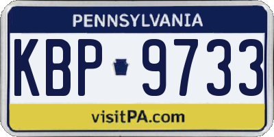 PA license plate KBP9733