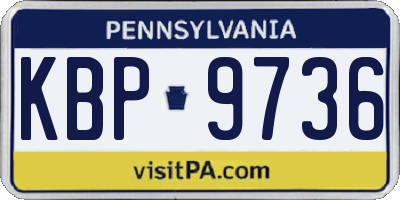 PA license plate KBP9736
