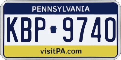PA license plate KBP9740
