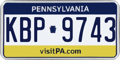 PA license plate KBP9743