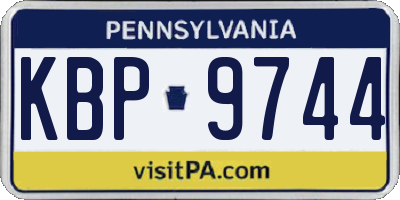 PA license plate KBP9744