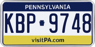PA license plate KBP9748